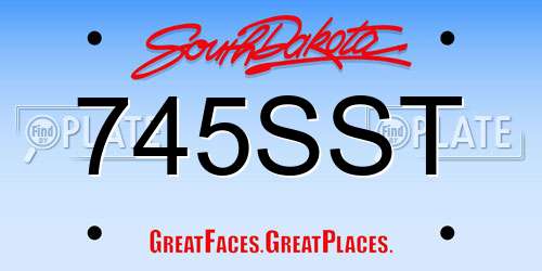 745SST South Dakota License Plate