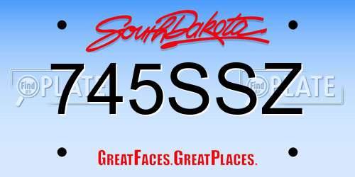 745SSZ South Dakota License Plate