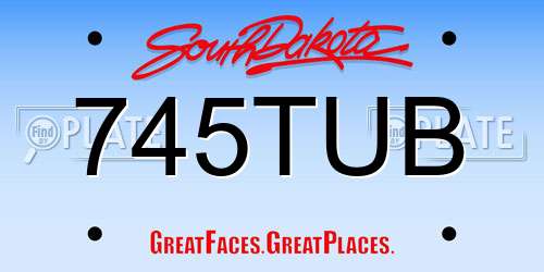 745TUB South Dakota License Plate
