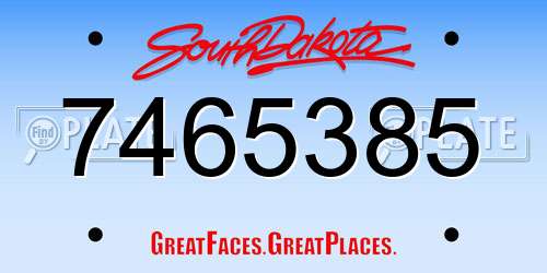7465385 South Dakota License Plate