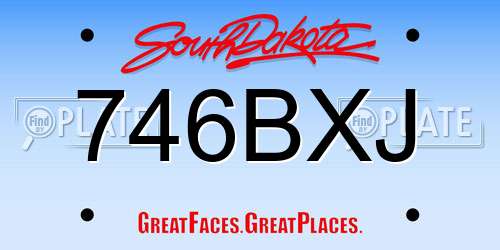 746BXJ South Dakota License Plate