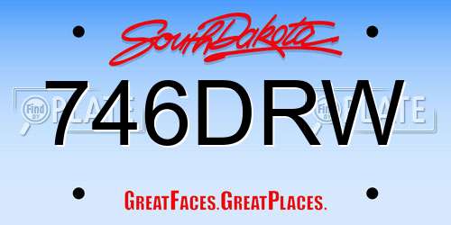 746DRW South Dakota License Plate