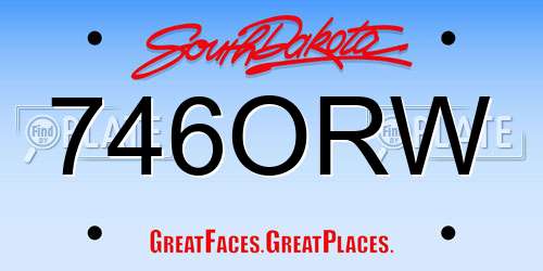 746ORW South Dakota License Plate