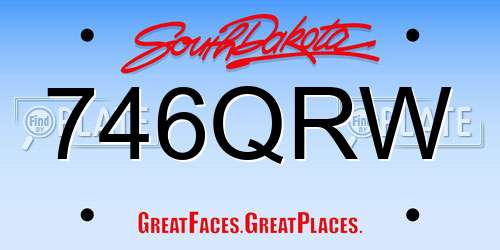 746QRW South Dakota License Plate