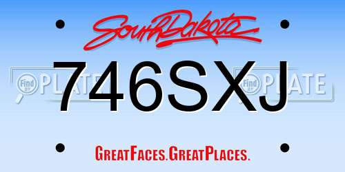 746SXJ South Dakota License Plate