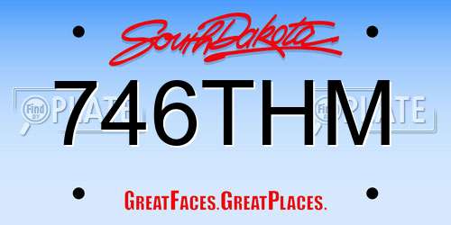 746THM South Dakota License Plate
