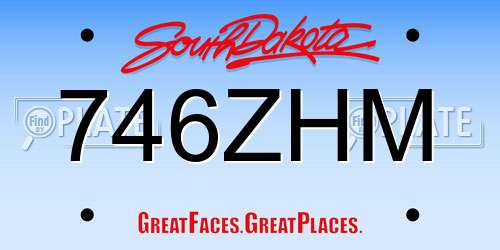 746ZHM South Dakota License Plate