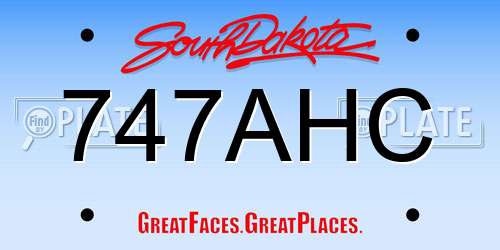 747AHC South Dakota License Plate