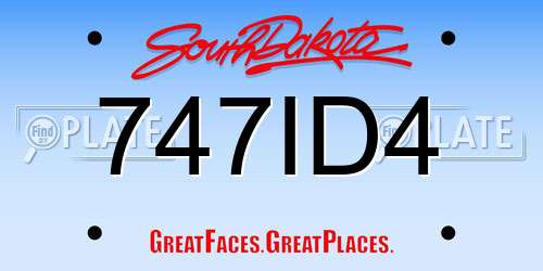 747ID4 South Dakota License Plate