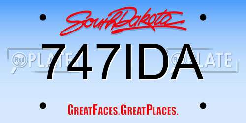 747IDA South Dakota License Plate
