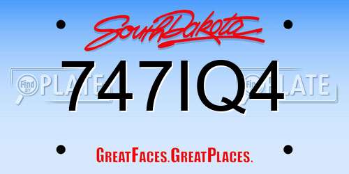 747IQ4 South Dakota License Plate