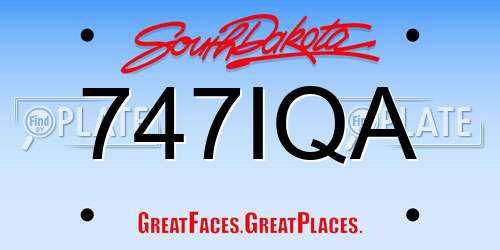 747IQA South Dakota License Plate