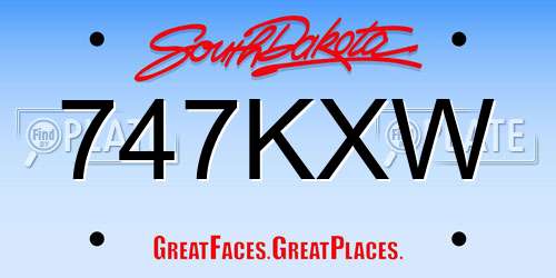 747KXW South Dakota License Plate
