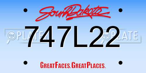 747L22 South Dakota License Plate