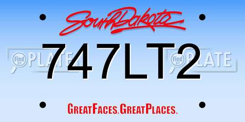 747LT2 South Dakota License Plate