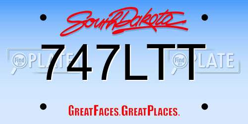 747LTT South Dakota License Plate
