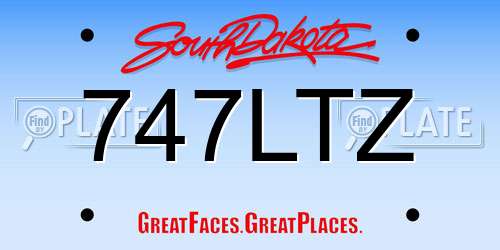 747LTZ South Dakota License Plate