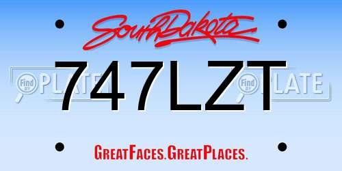 747LZT South Dakota License Plate