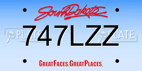 747LZZ South Dakota License Plate
