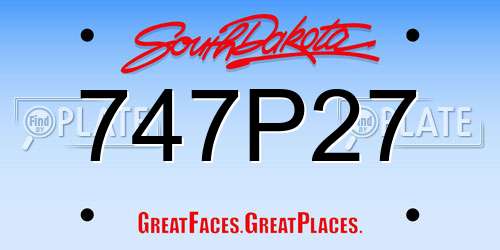 747P27 South Dakota License Plate