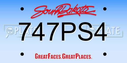 747PS4 South Dakota License Plate