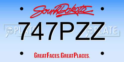 747PZZ South Dakota License Plate