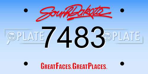 7483 South Dakota License Plate
