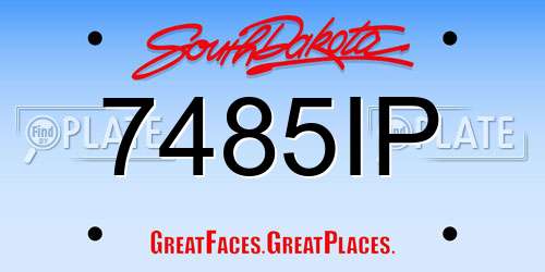 7485IP South Dakota License Plate