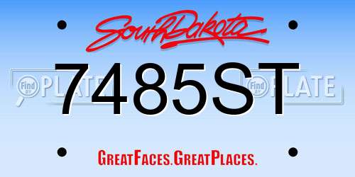 7485ST South Dakota License Plate