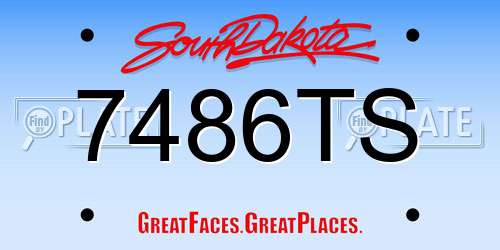 7486TS South Dakota License Plate