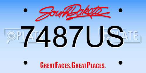 7487US South Dakota License Plate