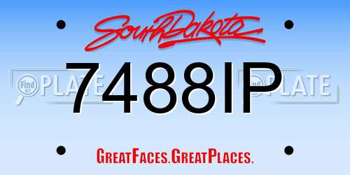7488IP South Dakota License Plate