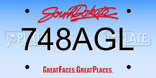 748AGL South Dakota License Plate