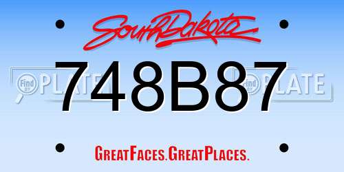 748B87 South Dakota License Plate