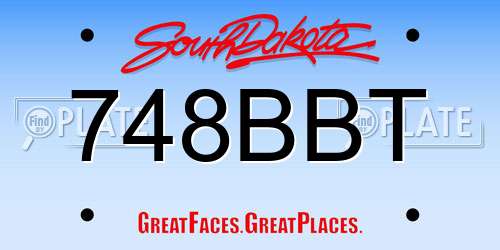 748BBT South Dakota License Plate