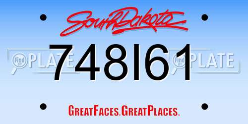 748I61 South Dakota License Plate