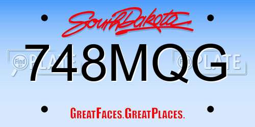 748MQG South Dakota License Plate
