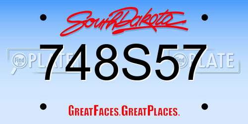 748S57 South Dakota License Plate