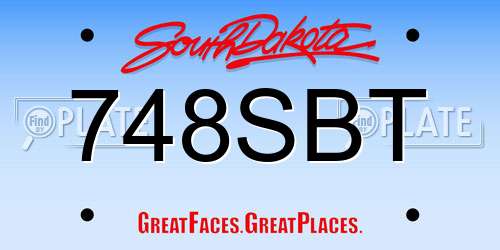 748SBT South Dakota License Plate