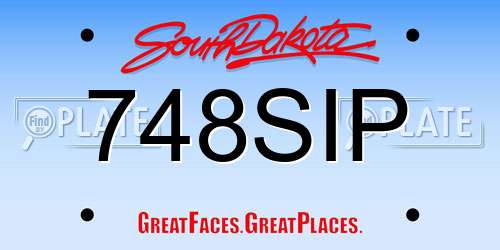 748SIP South Dakota License Plate
