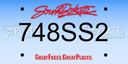 748SS2 South Dakota License Plate