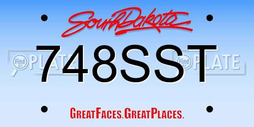 748SST South Dakota License Plate