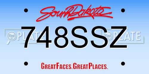 748SSZ South Dakota License Plate