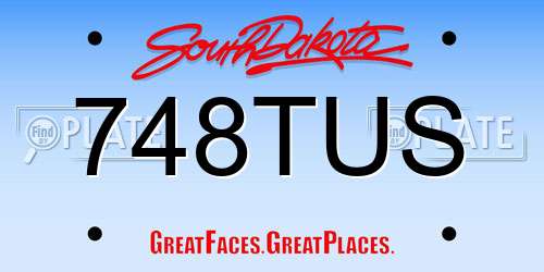 748TUS South Dakota License Plate