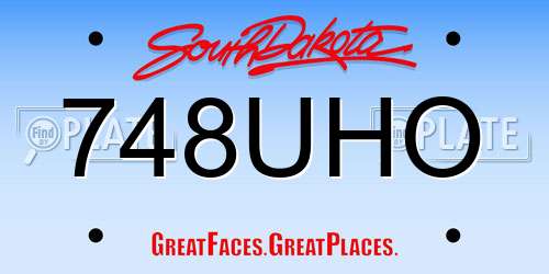 748UHO South Dakota License Plate