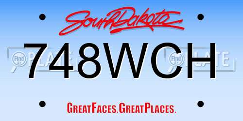 748WCH South Dakota License Plate
