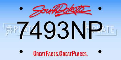 7493NP South Dakota License Plate