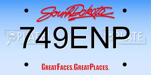 749ENP South Dakota License Plate