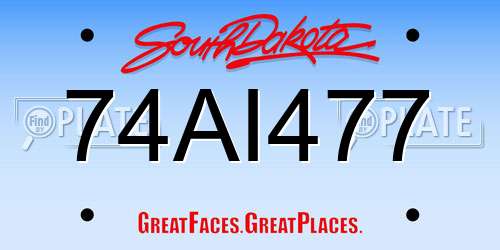 74AI477 South Dakota License Plate