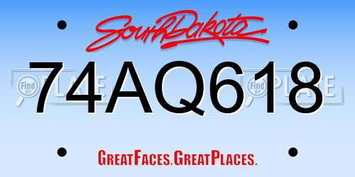 74AQ618 South Dakota License Plate